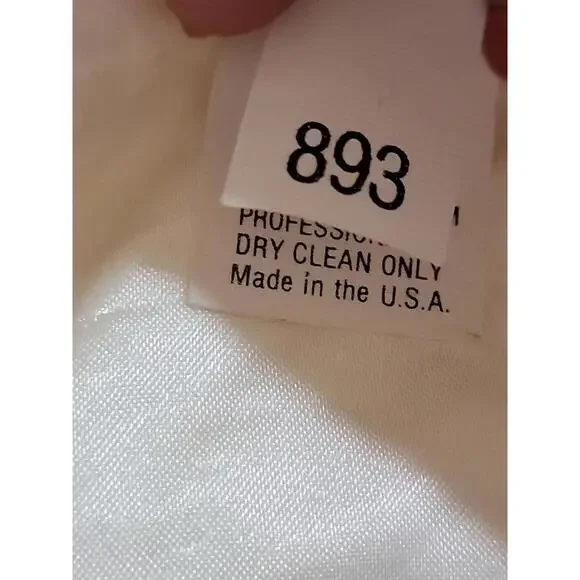 VINTAGE ILGWU UNION MADE FITS SIZE S AFL-CIO WEDDING DRESS IVORY LACE SATIN #7 - Picture 8 of 11